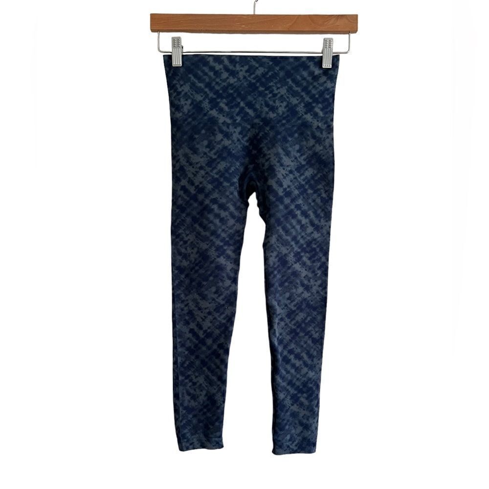 SPANX Look At Me Now Seamless Cropped Leggings In Indigo Watercolor Size Small - Picture 2 of 4